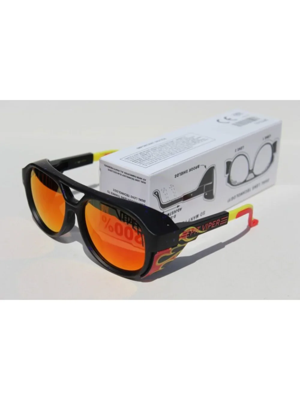 PIT VIPER The Combustion Exciters POLARIZED Sunglasses Flames ANSI Z87+ NEW